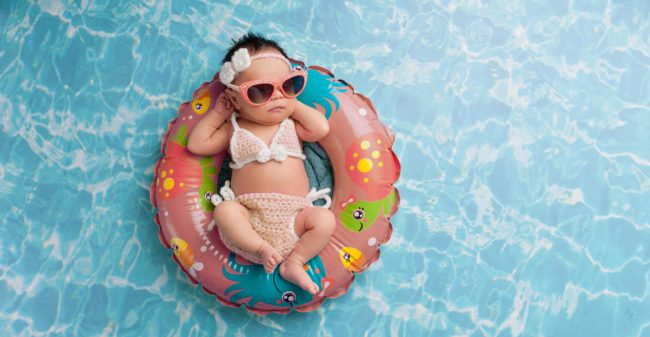 Een ultiem baby float moment